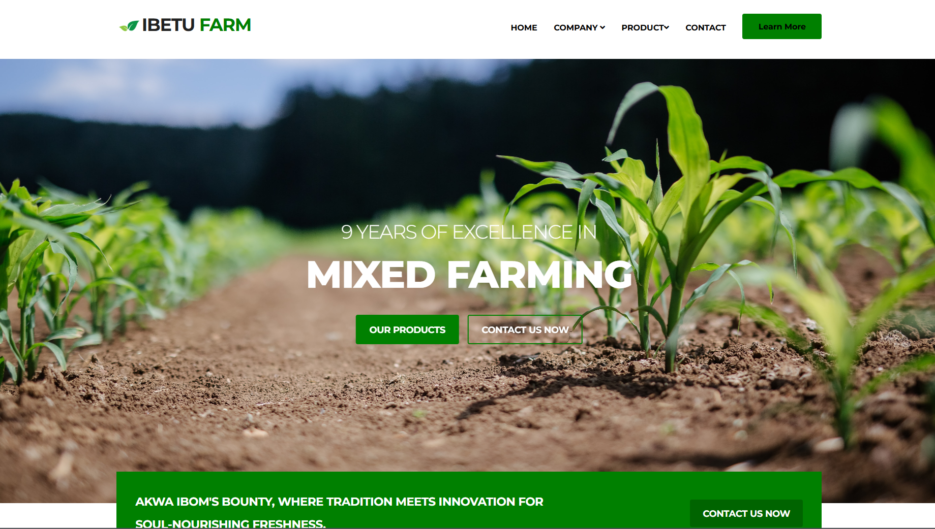 Ibetu Farm website project preview